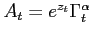 $ A_t=e^{z_t}\Gamma_t^\alpha$