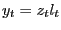 $ y_{t} = z_{t} l_{t}$