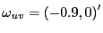 $ \omega_{uv}=\left( -0.9,0\right) ^{\prime}$