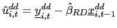$ \hat{u}_{i,t}^{dd}=\underline{y}_{i,t}^{dd} -\hat{\beta}_{RD}\underline{x}_{i,t-1}^{dd}$