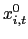 $\displaystyle x_{i,t}^{0}$