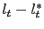 $ l_{t}-l^{*}_{t}$