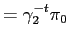 $\displaystyle =\gamma_{2}^{-t}\pi_{0}$