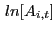 $ \, ln[A_{i,t}]$