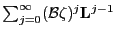 $ \sum^{\infty}_{j=0} (\mathcal{B} \zeta)^{j} \mathbf{L}^{j-1}$