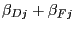 $ \beta_{Dj}+\beta_{Fj}$