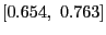 $ \left[ 0.654,\text{ }0.763\right] $
