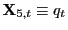$ \mathbf{X}_{5,t}\equiv q_{t}$