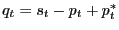 $ q_t=s_t-p_{t}+p^{*}_{t}$