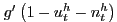 $ g^{\prime h}_{t}-n^{h}_{t})$