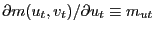 $ \partial m(u_{t}, v_{t})/\partial u_{t} \equiv m_{ut}$