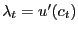 $ \lambda_{t}=u^{\prime }(c_{t})$
