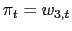 $ \pi_{t}=w_{3,t}$