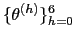 $ \{\mathbf{\theta}^{(h)}\}_{h=0}^{6}$