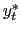 $ y_{t}^{*}$