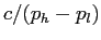 $ c/(p_{h}-p_{l})$