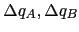 $ \Delta q_{A},\Delta q_{B}$