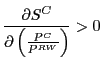 $\displaystyle \frac{\partial S^{C}}{\partial\left( \frac{P^{C}}{P^{RW}}\right) }>0$