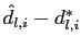 $ \hat {d}_{l,i}-d^{*}_{l,i}$