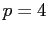 $ p = 4$