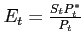 $E_{t}=\frac{S_{t}P_{t}^{\ast }}{P_{t}}$
