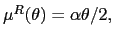 $ \mu^{R}(\theta )=\alpha\theta/2,$