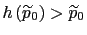 $ h\left( \widetilde {p}_{0}\right) >\widetilde{p}_{0}$