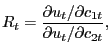 $\displaystyle R_{t}=\frac{\partial u_{t}/\partial c_{1t}}{\partial u_{t}/\partial c_{2t}},$