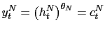 $ y_{t}^{N}=\left( h_{t}^{N}\right) ^{\theta_{N}} =c_{t}^{N}$