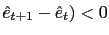 $ \hat{e}_{t+1}-\hat{e}_{t})<0$