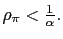 $ \rho_{\pi}<\frac{1}{\alpha}.$