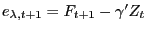 $ e_{\lambda,t+1}=F_{t+1}-\gamma^{\prime}Z_{t}$