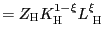 $\displaystyle =Z_{\text{\textsc{H}}}K_{\text{\textsc{H}}}^{1-\xi }L_{\text{ \textsc{H}}}^{\xi}$
