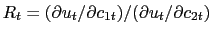 $ R_{t} = (\partial u_{t} / \partial c_{1t}) / (\partial u_{t} / \partial c_{2t})$