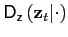 $ \mathsf{D}_{\mathsf{z}}\left( \mathbf{z}_{t}\vert\mathbf{\cdot }\right) $