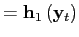 $ =\mathbf{h}_{1}\left( \mathbf{y}_{t}\right) $
