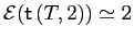 $ \mathcal{E} (\mathsf{t}\left( T,2\right) ) \simeq2$