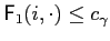 $ \mathsf{F}_{1}(i,\cdot)\leq c_{\gamma}$