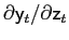 $ \partial\mathsf{y}_{t}/\partial\mathsf{z}_{t}$