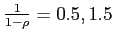 $ \frac{1}{1-\rho }=0.5,1.5$
