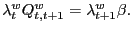 $ \lambda_{t}^{w}Q_{t,t+1}^{w}=\lambda_{t+1}^{w}\beta.$