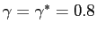 $ \gamma=\gamma ^{*}=0.8$
