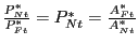 $ \frac{P_{Nt}^{\ast}}{P_{Ft} ^{\ast}}=P_{Nt}^{\ast}=\frac{A_{Ft}^{\ast}}{A_{Nt}^{\ast}}$