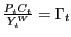 $ \frac{P_{t} C_{t} }{Y_{t}^{W} }=\Gamma_{t} $