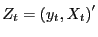 $ Z_{t}=\left( y_{t},X_{t}\right) ^{\prime}$