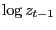 $ \log z_{t-1}$