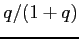$q/(1+q)$