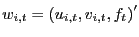 $ w_{i,t}=\left( u_{i,t} ,v_{i,t},f_{t}\right) ^{\prime}$