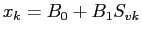 $ x_{k}=B_{0}+B_{1}S_{vk}$