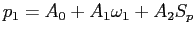 $ p_{1}=A_{0}+A_{1}\omega _{1}+A_{2}S_{p}$